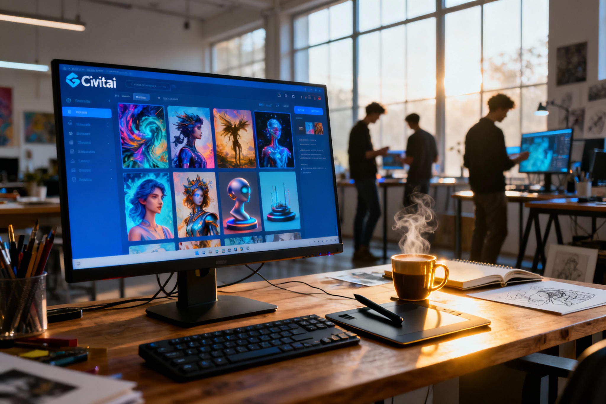 Illustration : Civitai : Pourquoi cette plateforme d’IA créative séduit-elle ?