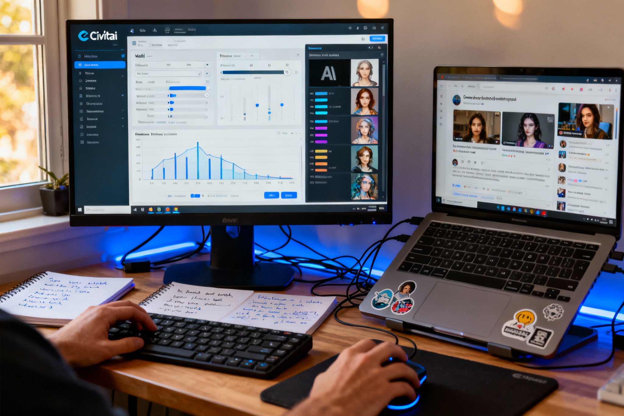 Illustration : Civitai : Pourquoi cette plateforme d’IA créative séduit-elle ?