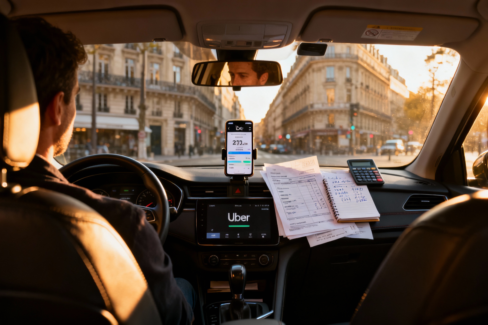 Illustration : Revenu réel d&rsquo;un chauffeur Uber en France : calcul et charges